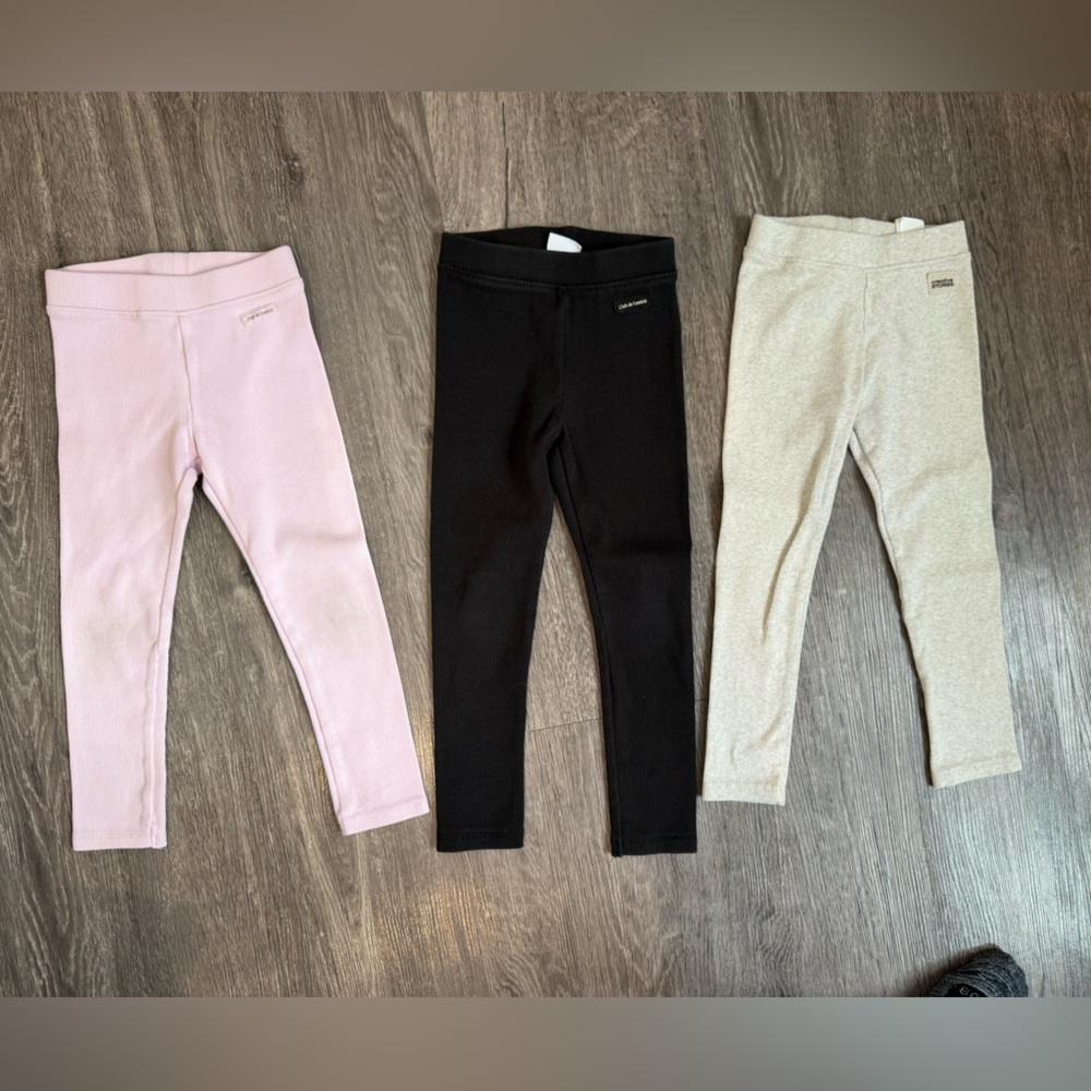 Zara leggings BUNDLE in Black, Pink, and Cream